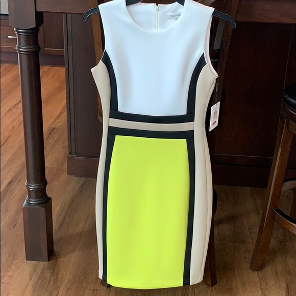 Calvin Klein Dresses & Skirts - Form fitting lime green dress